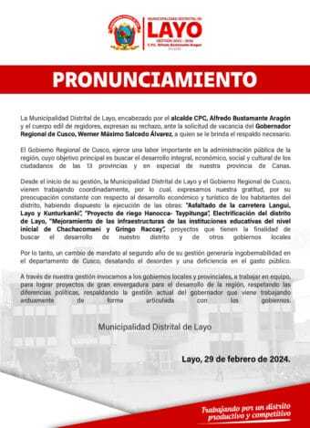 PRONUNCIAMIENTO