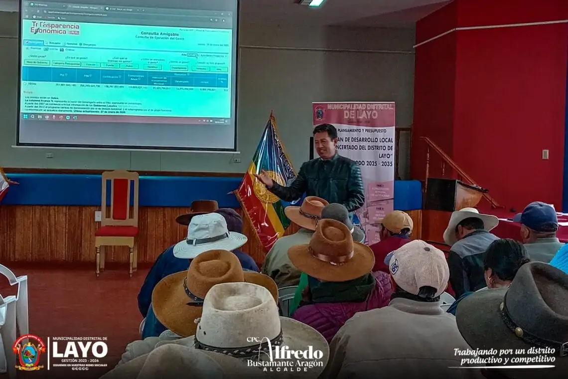 Municipalidad distrital de Layo precedido Por el señor alcalde CPC. Alfredo Bust