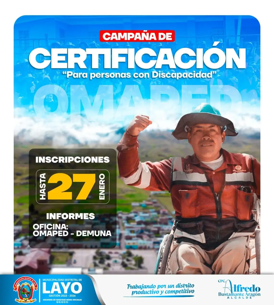campaรฑa de certificaciรณn para personas que sufran de alguna discapacidad fรญsica