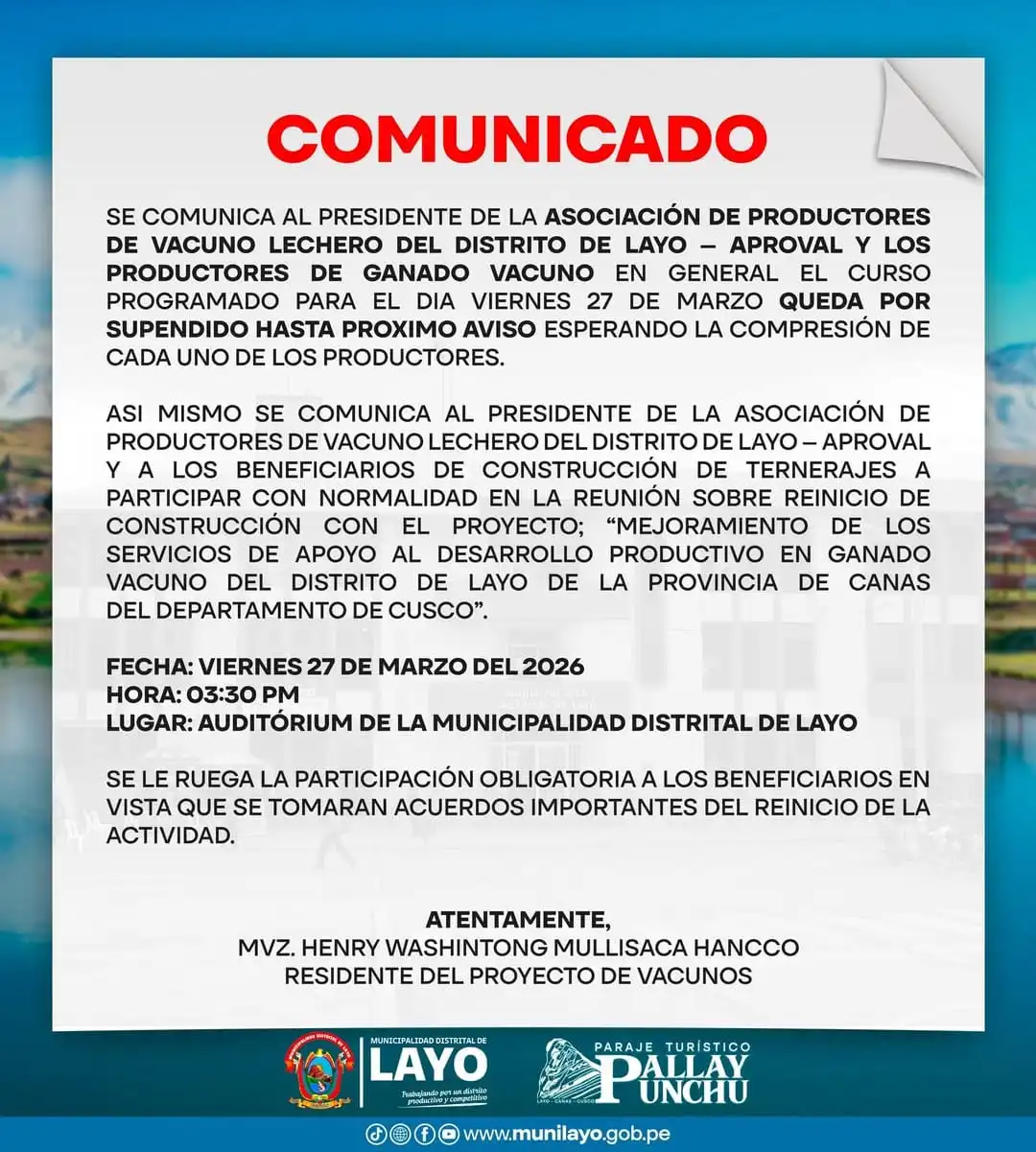 #𝗨𝗥𝗚𝗘𝗡𝗧𝗘 𝗖𝗢𝗠𝗨𝗡𝗜𝗖𝗔𝗗𝗢